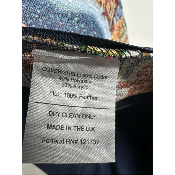 Caldeira Crosstitch Christmas Stitched Pillow Sham 19”X19” Made in England - Picture 5 of 8